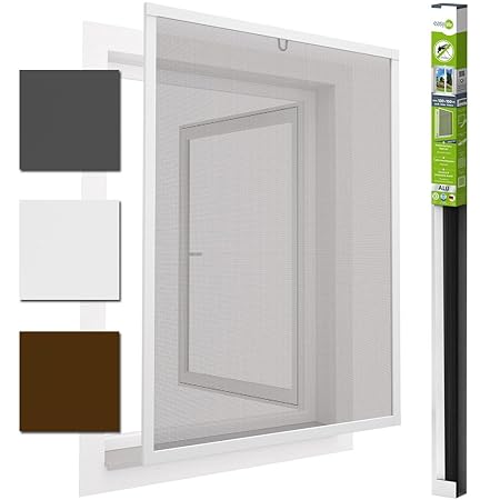 easy life Insektenschutz Fenster easyLINE Fliegengitter mit ALU Rahmen Insektenfenster ohne Bohren und Schrauben individuell 