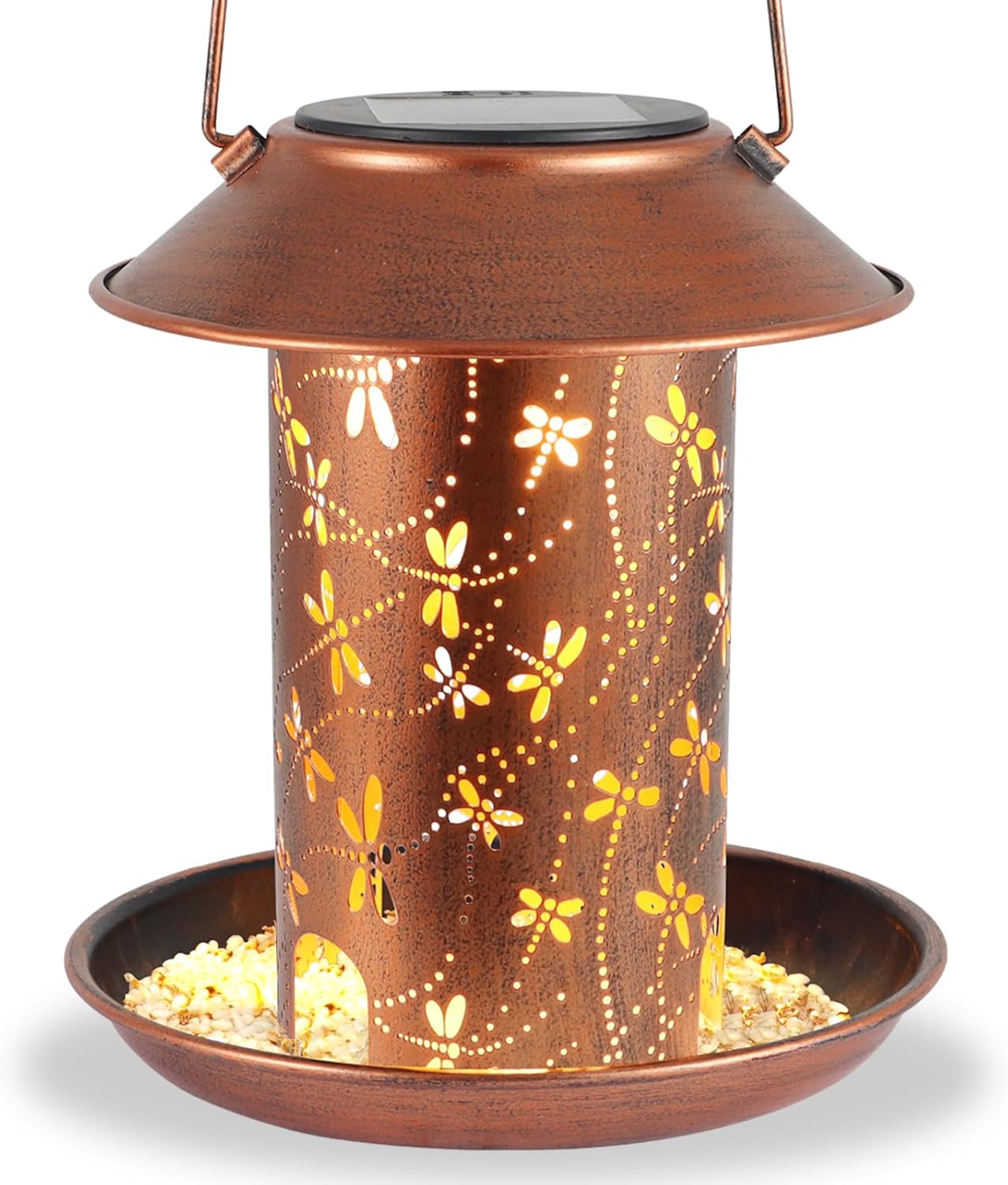 Feeding & Watering Supplies - Bird Feeders for Outdoors Dragonfly Solar Lanterns Outdoor Waterproof Garden Decor Birthdays for Women Mom Grandma Metal Solar Decoration Outside LED Lanterns for Yard, Patio