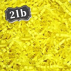 2 LB Fluorescent Yellow Crinkle Cut Paper Shred