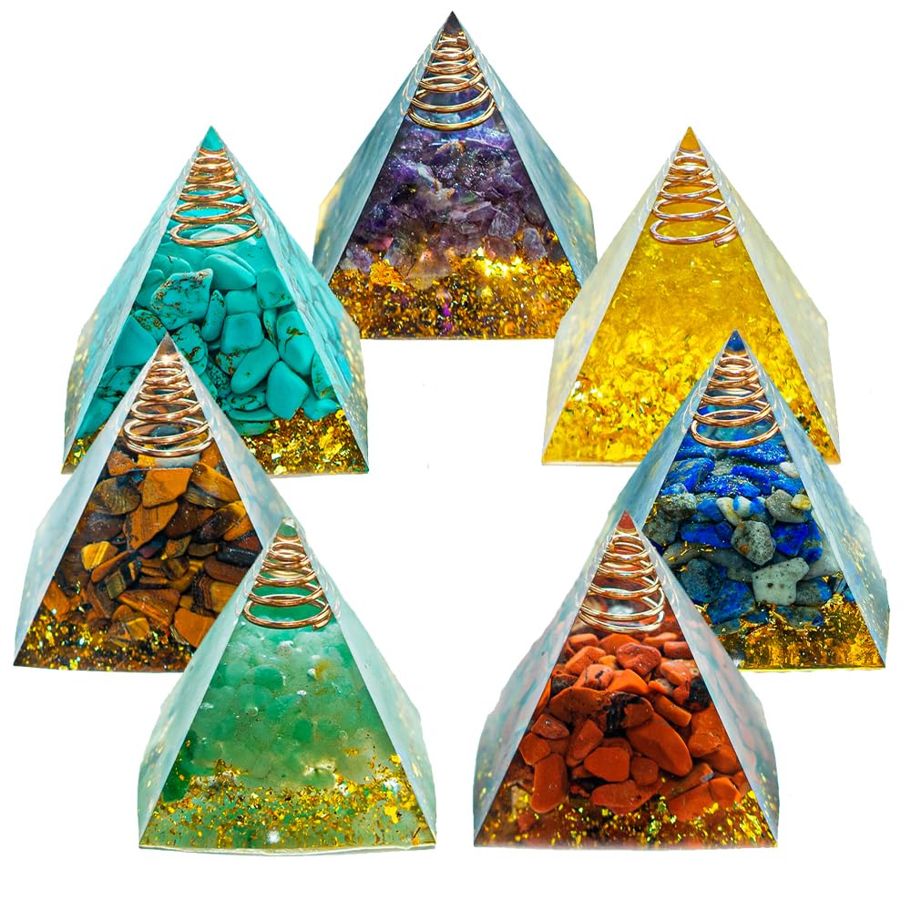 Photo 1 of 1.57inches Mini Natural Crystal Pyramid Energy Generator Quartz Amethyst Chakra Crystal Pyramid Meditation Tool Home Decoration Ornaments Gifts (7pcs 1.57inch)