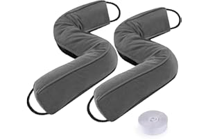 Sunolga 2 Packs 38 Inches 2.2LB Weighted Door Draft Stopper Filled with Glass Beads & Cotton, Removable Machine Washable Sound Proof Under Door Draft Blocker with Anti-Abrasion Bottom for Door, Grey