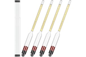 HTZNHXT 4Pcs Alcohol Hydrometer, Alcohol Meter for Distilling Alcohol 0-200 Proof & 0-100 Tralle, Alcohol Proof Tester for Beer Wine Cider Mead Making