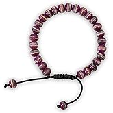Tibetan Prayer Mala Embedded Medicine Bracelet Yoga Healing Beads Adjustable Wrist Mala For Meditation Many Color Choices (Purple)