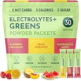 Keto Vitals Keto Electrolytes Plus Greens Superfood Powder Packets - 30 Servings Super Greens Powder Packets with Sugar Free Electrolytes for Hydration, Gut Health & Digestion - Green Drink Mix