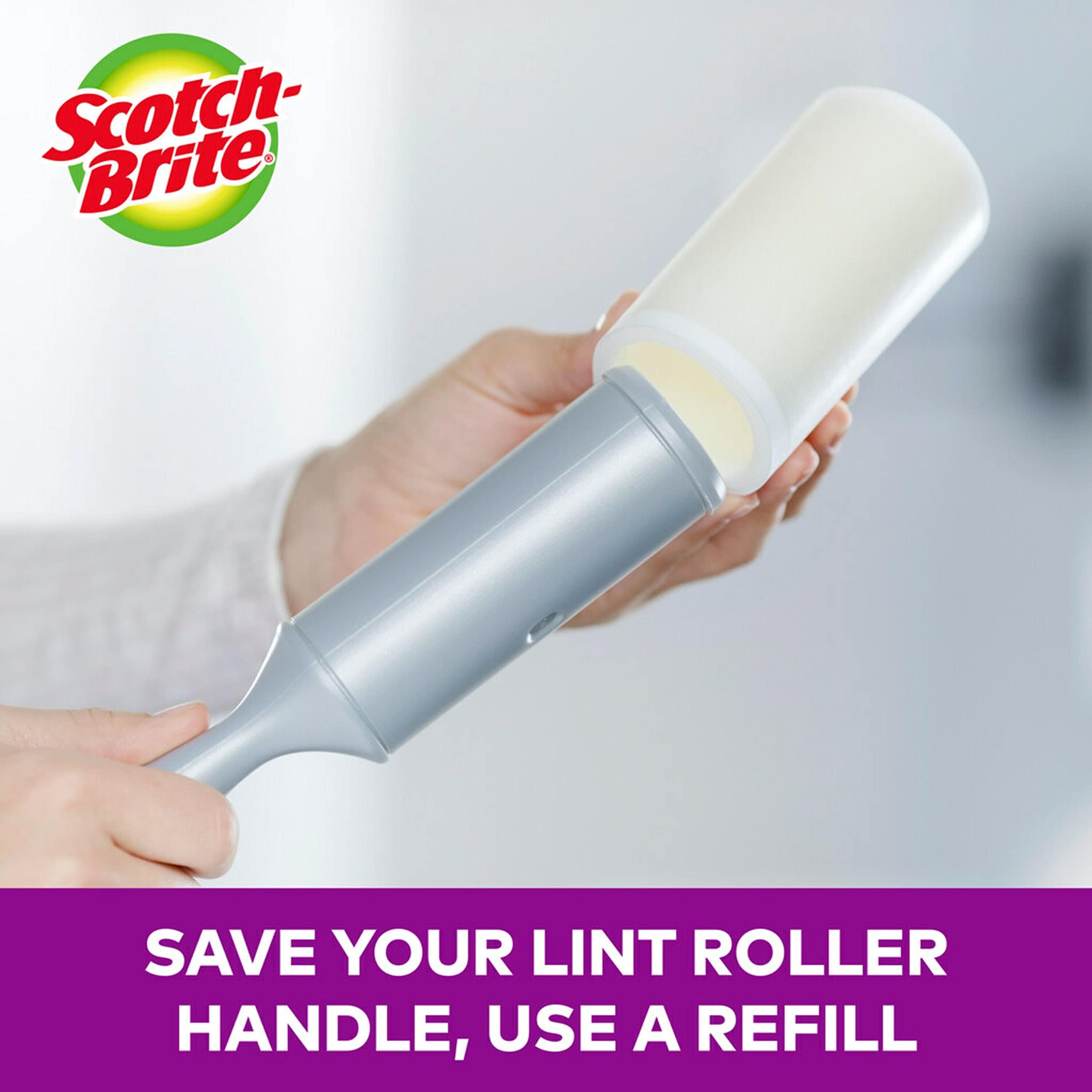 Scotch-Brite Pet Hair Pickup Extra Sticky Lint Roller, Designed for Removing Fur + Fluff on Couches, Clothes, Dog and Cat Beds, & More, 4 Pack, 192 Easy-Tear Adhesive Sheets Total