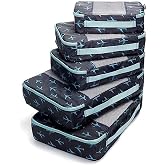 Travel Wise 5-Piece Packing Cubes Set Ripstop Nylon Pattern Design | Maximizes Luggage Space, See-Through Mesh Panels, Ideal for Travel &amp; Vacations, Includes Small Medium &amp; Large Sizes
