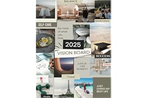 The Ultimate 2025 Vision Board Workbook: Make 2025 your best year! Clip Art Workbook Vision Board Easily Create your Vision B