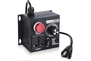 BOSYTRO Variable Speed Controller, AC Motor Speed Controller 120V, Rheostat Variable Speed Control AC 120V~220V 15A 4000W Max, SCR Voltage Controller for Router Fan Electric Motor Rheostat