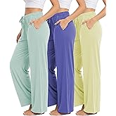 Sexy Basics 3 Pack Buttery Soft Pajama Pants for Women | Comfy Casual Lounge Pajama Bottoms | Drawstring & Pockets Pj