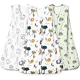 david's kids 3 Pack 100% Cotton Baby Sleep Sack 12-18 Months, Soft Baby Wearable Blankets with 2-Way Zipper, Comfy Toddler Sleeping Bags for Boys Girls Neutral, Large Size, Woodland Animals