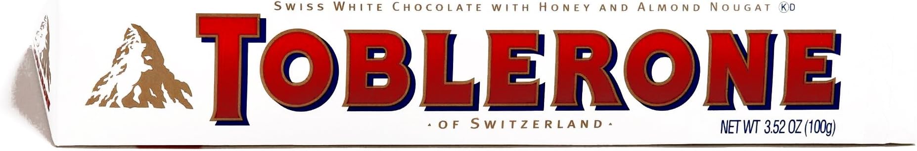 Toblerone White Chocolate Bar 3.52 oz each (1 Item Per Order)