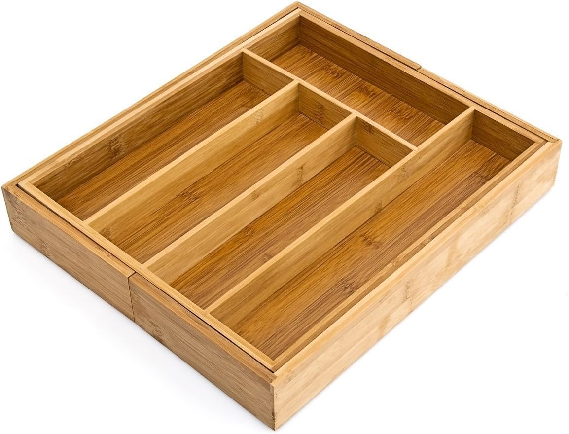 Deluxe Quality Space Saving Expandable Adjustable Bamboo Wooden