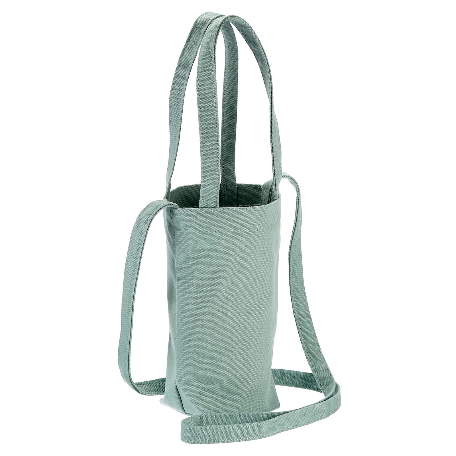 PATIKIL Water Bottle Carrier, Green Canvas, 8 x 8 x 35cm, Hand and Shoulder Strap, Unisex, Solid Pattern