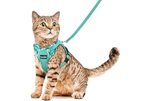 Halypet Cat Harness and Leash Set [H500 Pro Escape Proof Cat Harness for Walking, Adjustable Breathable Soft Travel Cat Leash, Reflective Strips Kitten Harness