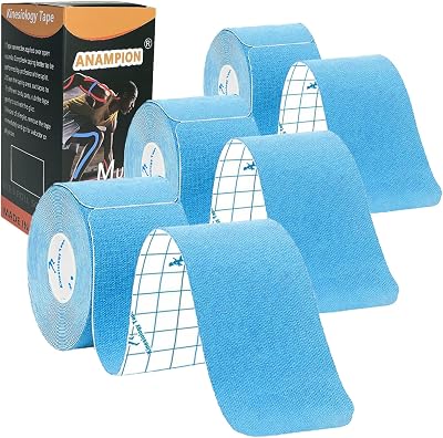 ANAMPION Kinesiology Tape Precut 3 Rolls 60 Strips Blue Waterproof 5m