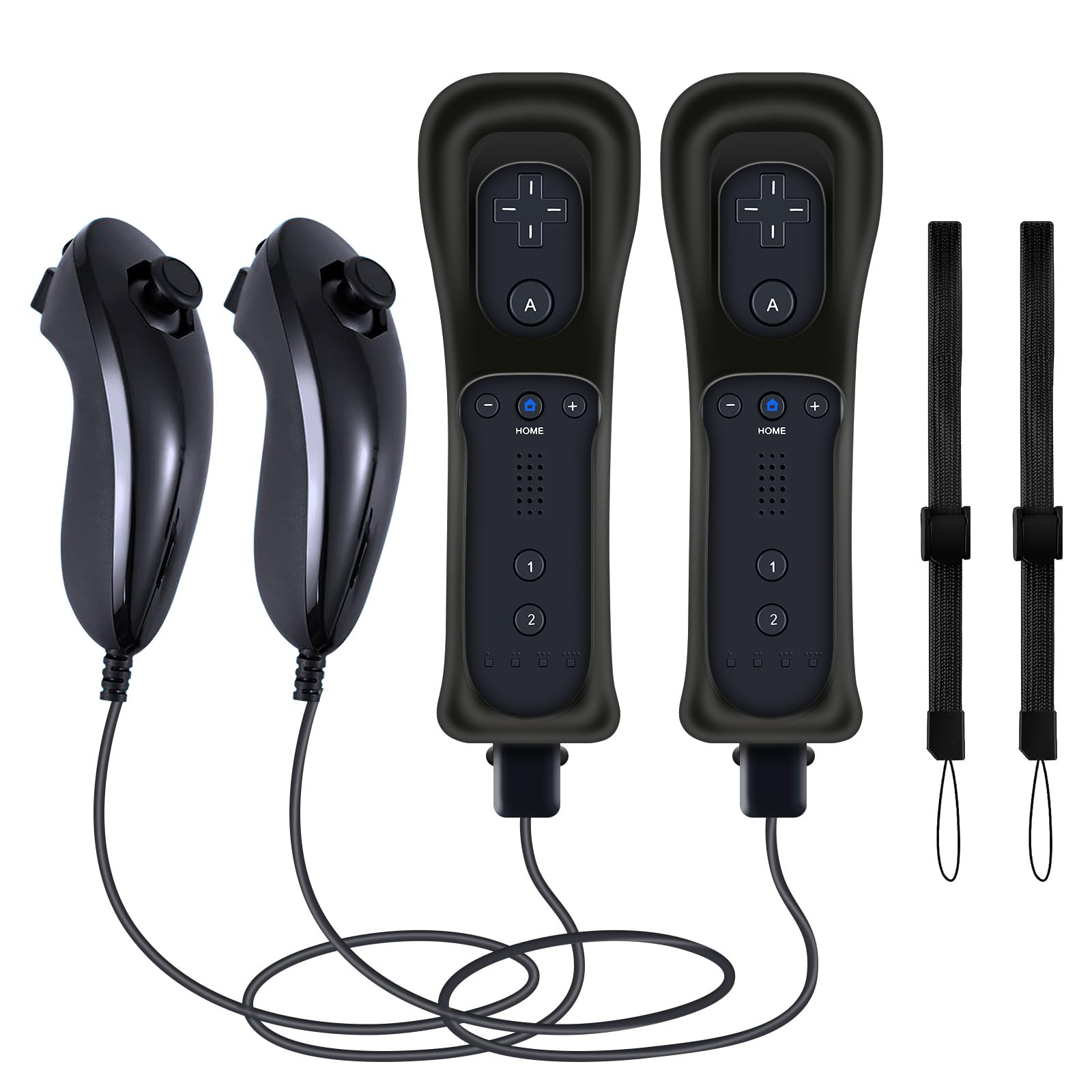 Photo 1 of (Black* 2) Remote Controller with Motion Plus for Wii/WII U, 2 in 1 Remote with Nunchuck Controller for Wii/WII U Console [nintendo_wii_u]