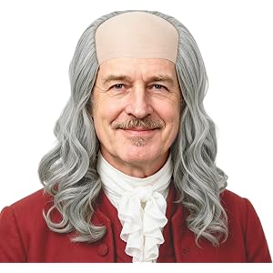 incohair 14 Inch Long Gray Balding Wig for Men Old Man Wig Heat Resistant Synthetic Hair for Cosplay Halloween Party