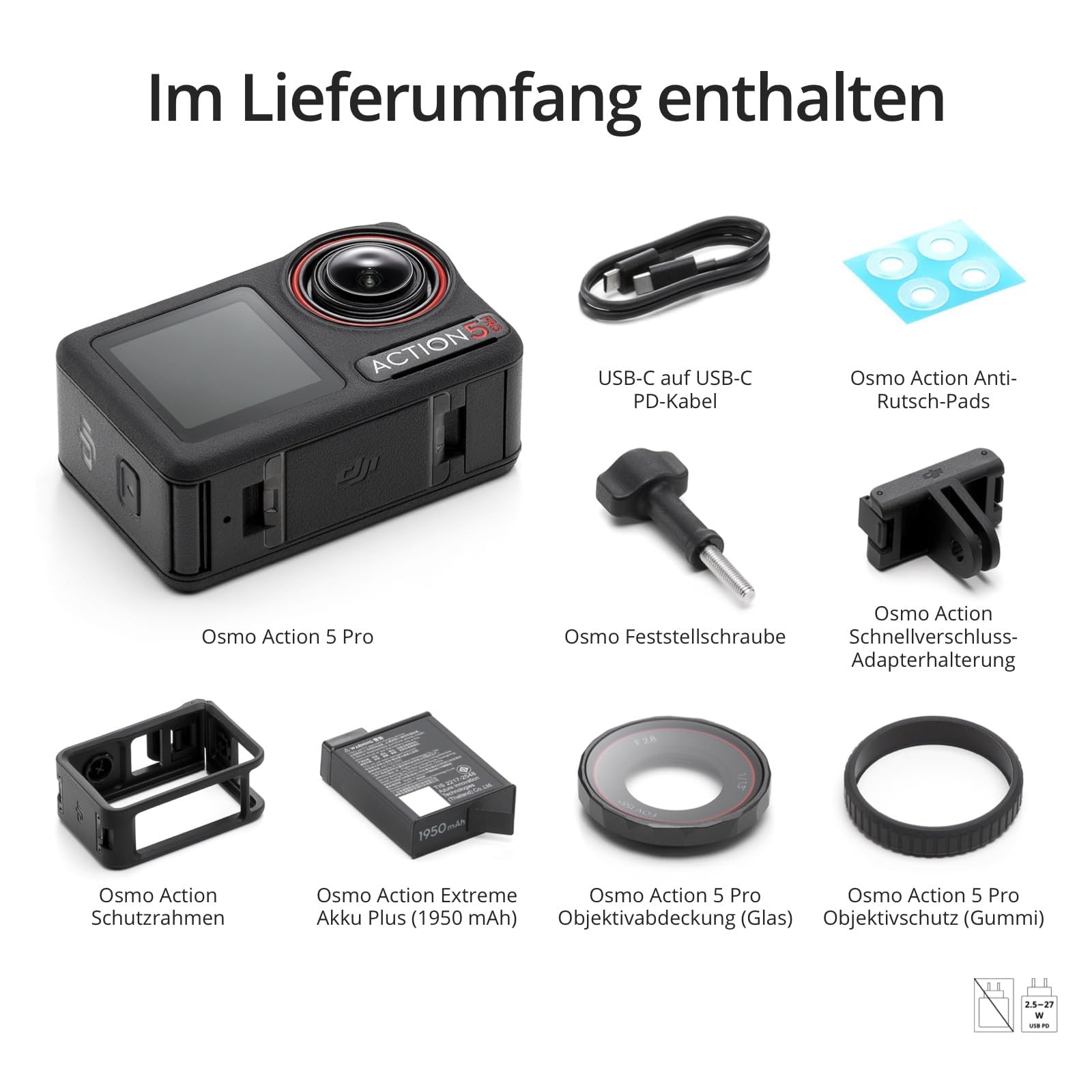 DJI Osmo Action 5 Pro Essential Combo, Action Cam 4K mit 1/1,3" Sensor, 4K/120fps Videokamera, Motivverfolgung, Stabilisierung, Kamera Dual OLED Touchscreens, Unterwasserkamera Ideal für Sport, Vlog 8