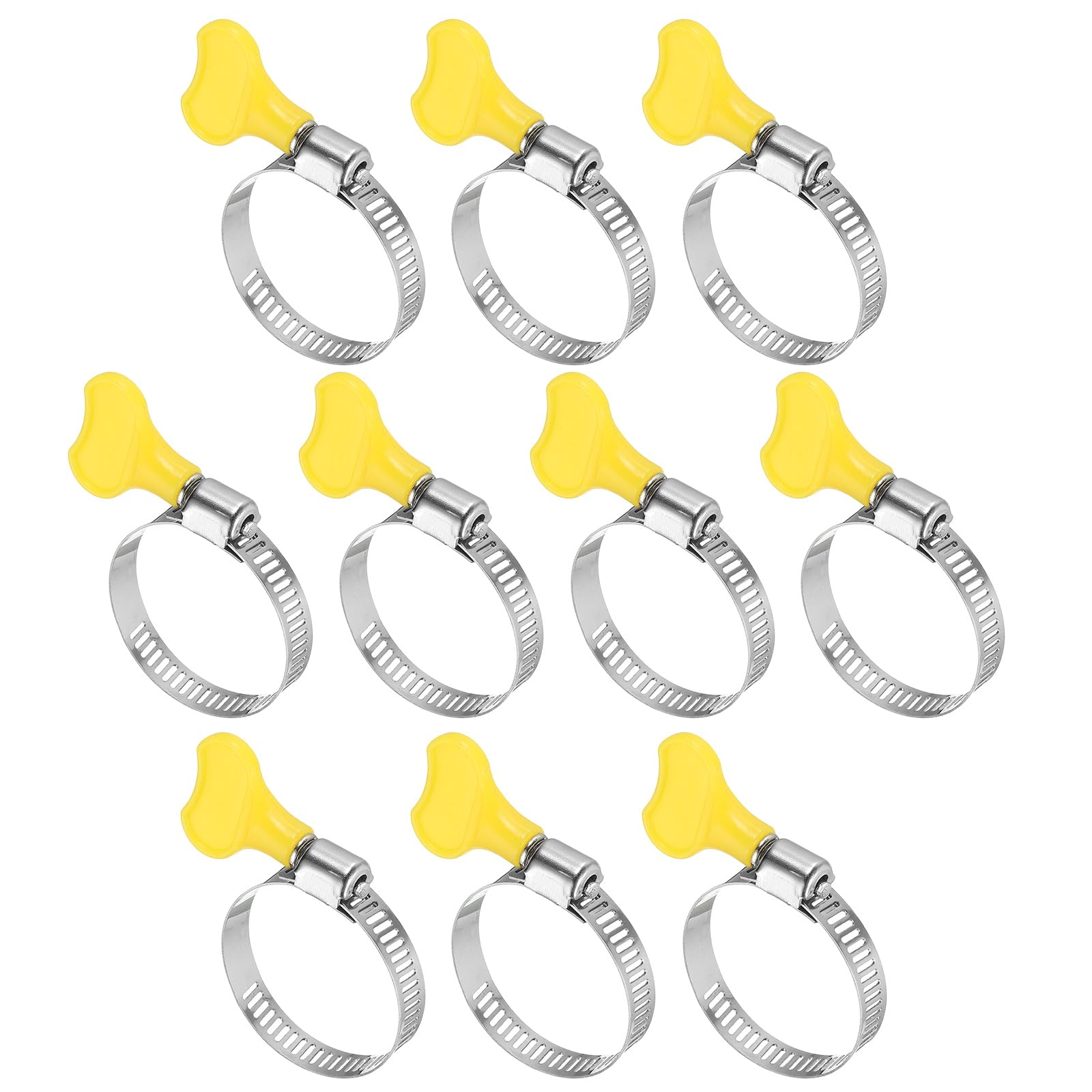 PATIKIL 10 Pcs 25-38mm Stainless Steel Hose Clamp Adjustable Bolt Hose Clamps