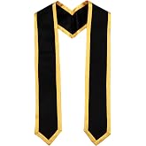 Newrara Deluxe Unisex Adult Plain Graduation Honor Stole Sash Classic End with Trim 72" Long