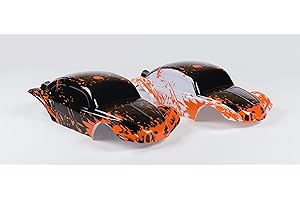 2pk Combo Set Custom Body Muddy Orange Over Black Orange Over White/Black Compatible for Slash 1/10 Shell Cover Baja 6811 Tru