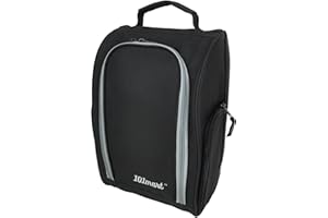 101mart Golf Shoe Bag Men & Women | Zippered Sport & Travel Shoe Carrier Bag with Ventilation & Side Pockets for Accessories | Great Gift for Golfers (Black)