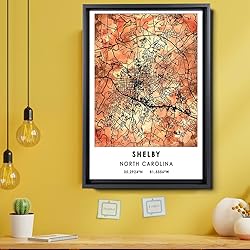 Shelby Map Poster, North Carolina Map Art
