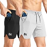 BROKIG Men's Inzip Lightweight Gym Workout Shorts,5 Inch Fitted Athletic Lifting Bodybuilding Shorts with Zipper Pockets