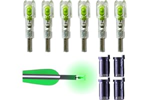 sntxmy 6PCS Lighted Nocks for Crossbow Arrows, with 0.285/0.297/0.300/0.305 in Adapter, Bushings with ON/Off Switch LED Arrow