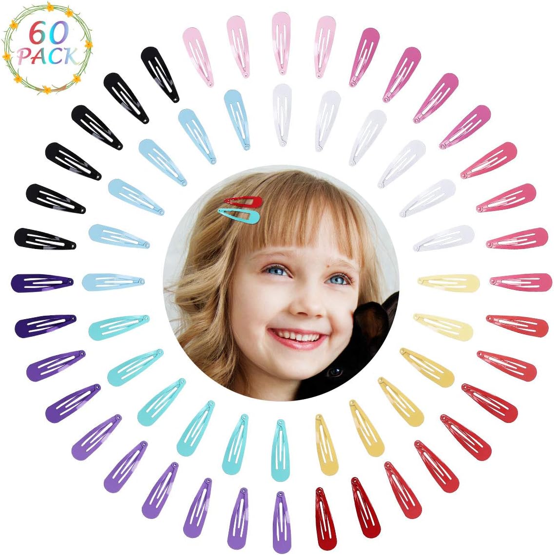 Kordear Snap Hair Clips Metal Hair Barrettes for Girls Toddlers Kids Women Hair Accessories (Color-Ⅱ)