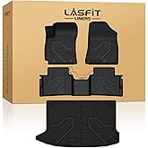 LASFIT Floor Mats & Cargo Mat for Hyundai Kona 2018-2023 /Kona N 2022 2023 (No Electric Models), All Weather TPE Accessories Floor Liners for Kona 2023-2018 Base/SE/SEL/Limited/N Line, Black