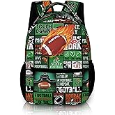 Football Backpack for Boys Girls, Elementary Middle High School Bookbags for Teen Kids, Travel Laptop Backpack for College Students Women Men Durable Lightweight School Bags, 17 Inch Large Back Packs