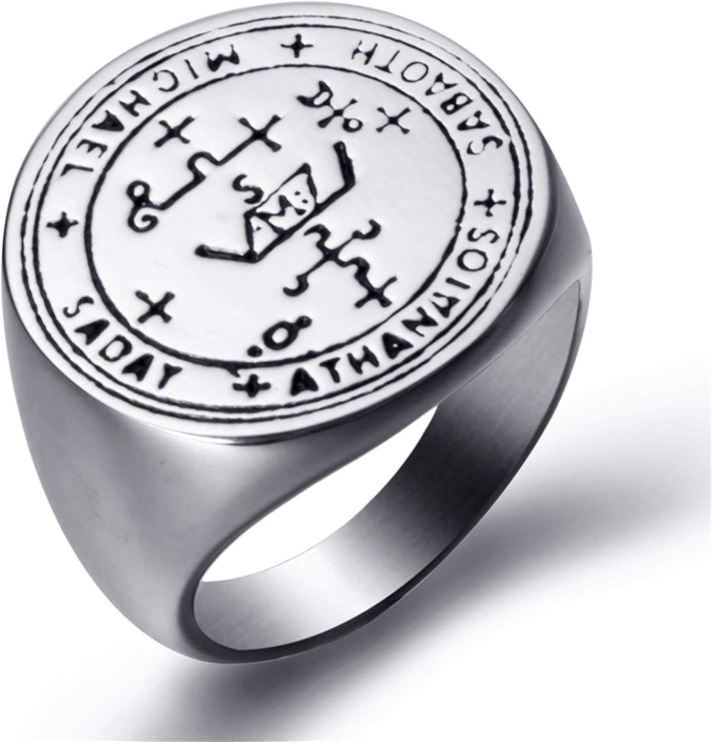 TEAMER Bague De Saint Michel Réglable En Acier Inoxydable - Bague Saint Michel - Amulette Protectrice - Bijou Religieux Pour Femme, Pas De Gemme