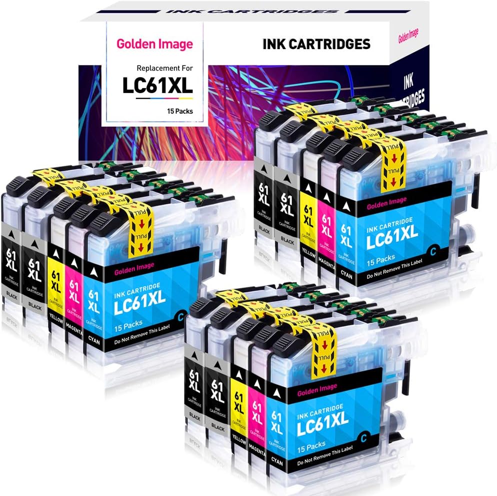 Golden Image LC61 Ink Cartridges Replacement for Brother LC