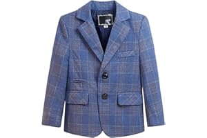 Boys Blazer Formal Suit Jackets 2 Button Plaid Toddler Teen Slim Fit School Sport Coat Homecoming Uniform Valentines Day Gift