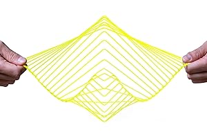 Atellani Square Wave | The Mesmerizing Kinetic Wind Spinner | Magical Calming Art Piece by Ivan Black (Yellow Fluo)