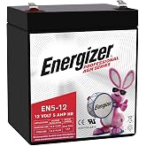 Energizer EN5-12, 12 Volt 5 Amp Hr, Long Lasting Sealed Lead Acid AGM Rechargeable Battery Ideal for Use in Garage Door, Alarm Panels, Kids Ride On, Backup Power, and More