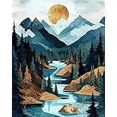 TISHIRON Paint By Numbers Kit For Adults Mountain Lake DIY Adult Paint By Number Kits On Canvas Forest Oil Painting For Adults Acrylic Painting By - View #7