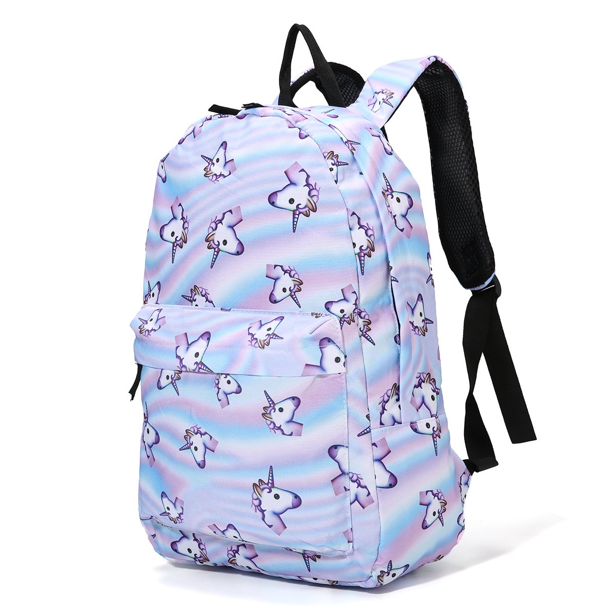 Tezoo Casual Schulrucksäcke Rucksack Damen Einhorn Rucksäcke Schule Daypacks Kinderrucksack für 14 Zoll Laptop College Backpack für Kinder Jungen Studenten Blau