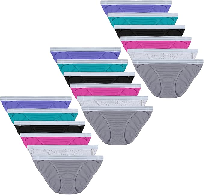 Hanes Women's Cotton Sporty String Bikini Panty (Pack of 12