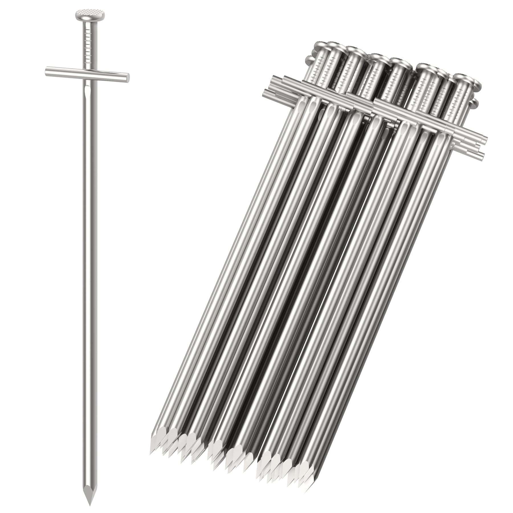 YAOBLUESEA 50 x Tent Pegs Steel for Hard Floors Rock Ground Pegs Storm Proof 23 cm Long Anti-Rust Pegs Tent Pegs Tent Nails for Camping Outdoor for Hard Floors Normal Diameter 4 mm Awning Pegs
