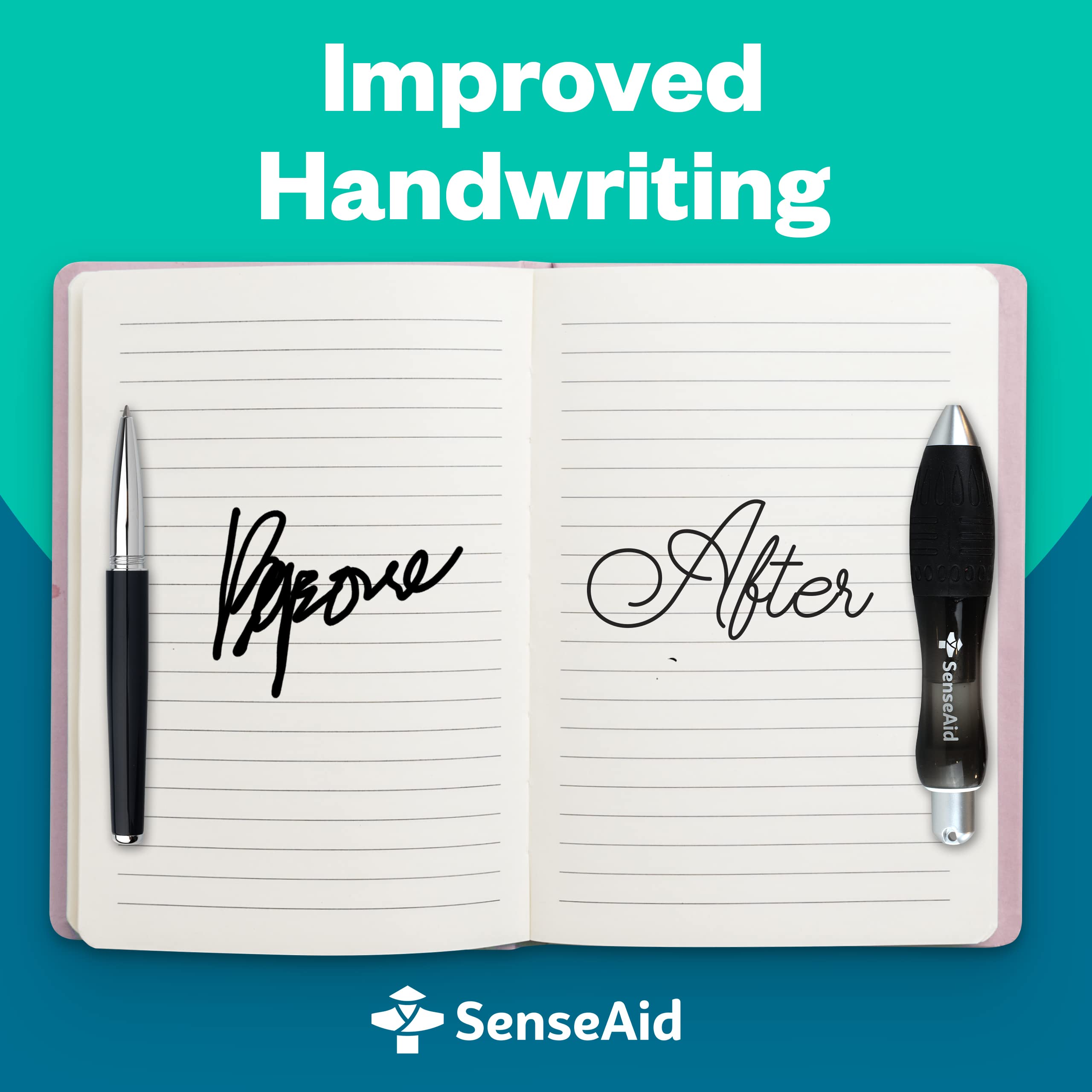 Fat Heavy Weighted Pens | Set of Two Super Big Pens Including TWO BONUS INK REFILLS | Large Wide Grip Pens Aids Writing For Those With Arthritis, Parkinson's, Carpal Tunnel & Essential Hand Tremors