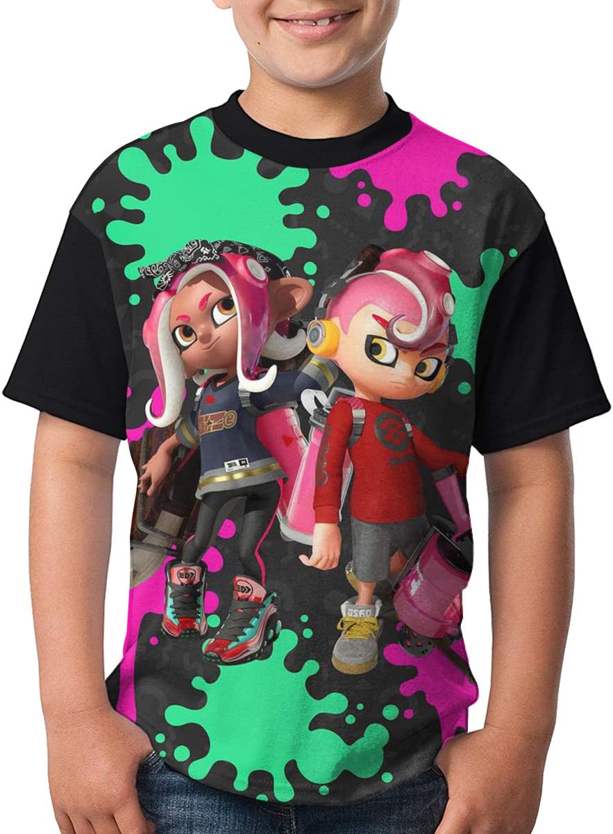 Splatoon-2-Shot Top Teenager T-Shirt Short Shirts Printed Kids Youth