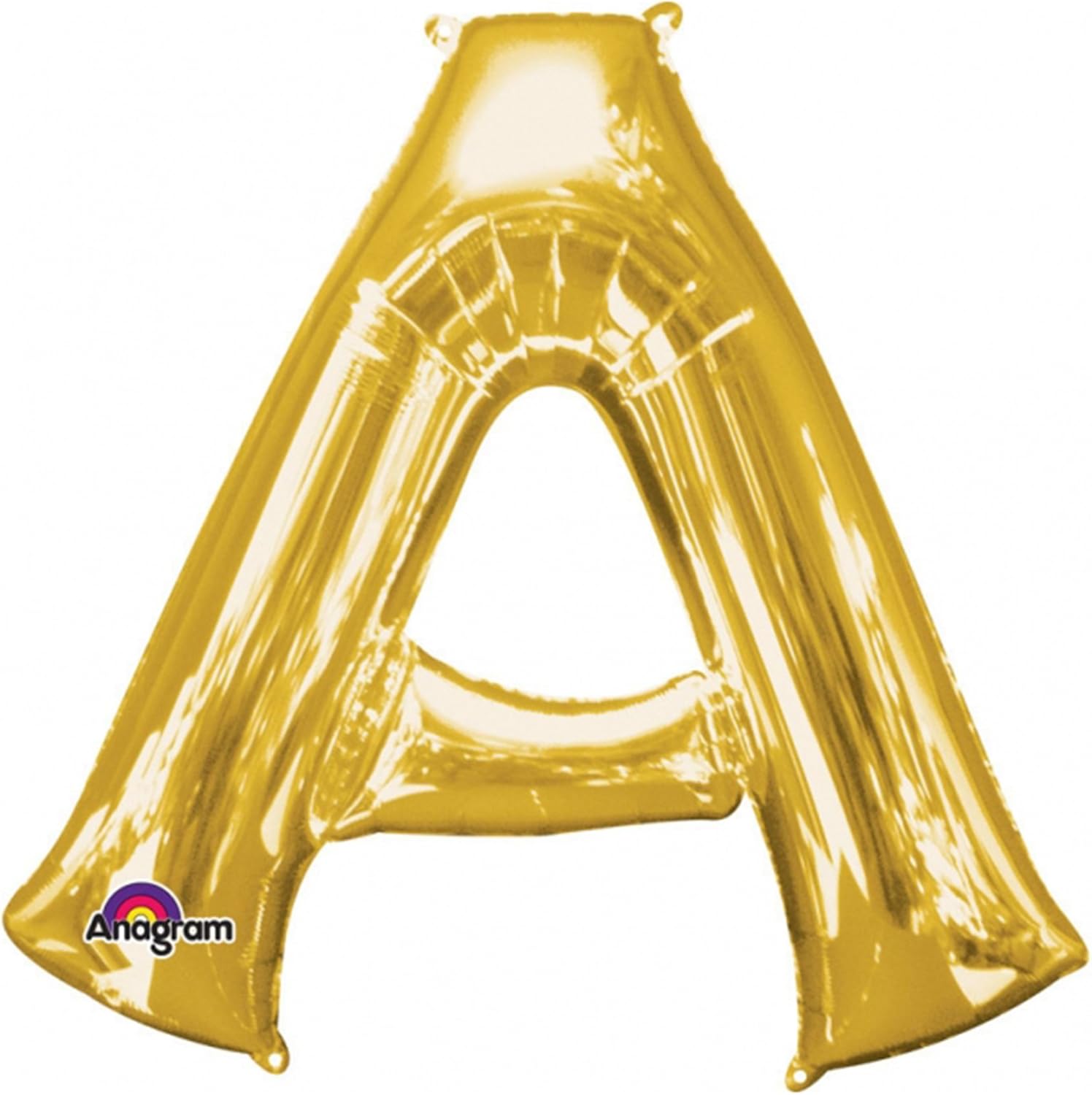 PartyDeco FB2M-A-019 Foil Balloon Letter-Gold-A-Approx. 40 cm, Letter a, Large