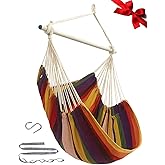 MIZTLI Hammock Chair Swing Indoor Hammock for Bedroom - Max 500 Lbs-Steel Spreader Bar with Anti-Slip Rings-Indoor & Outdoor