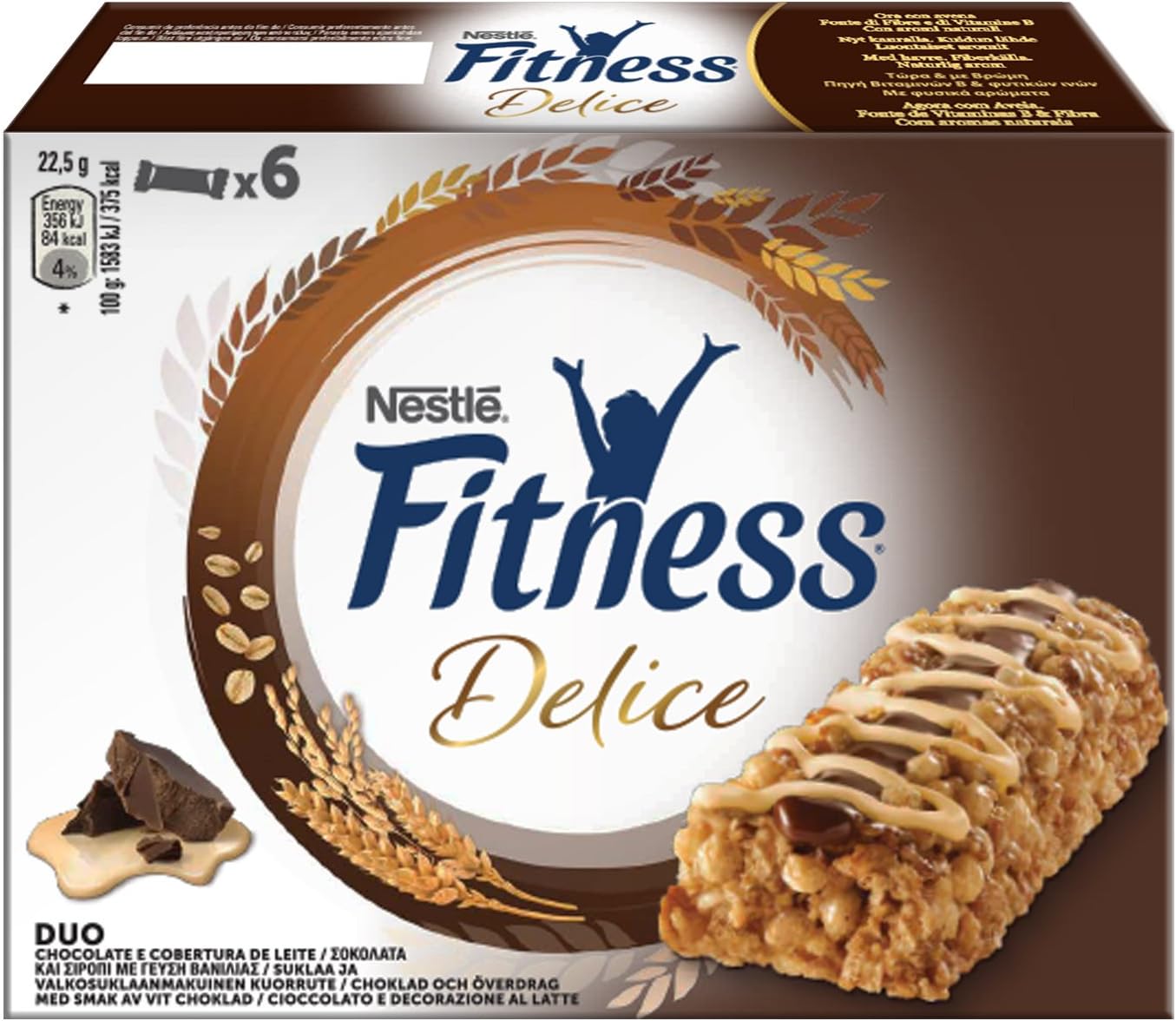 Nestlé Fitness Delice Duo tableta Cereales de Chocolate y Crema de ...