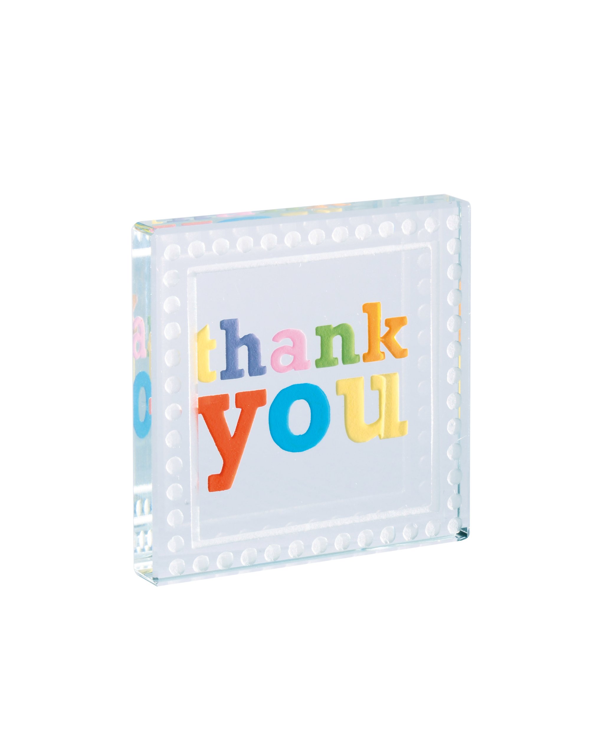 'Thank You', Dots Border, Glass, Miniature Message Token by Spaceform. An ideal thank you gift (1578).