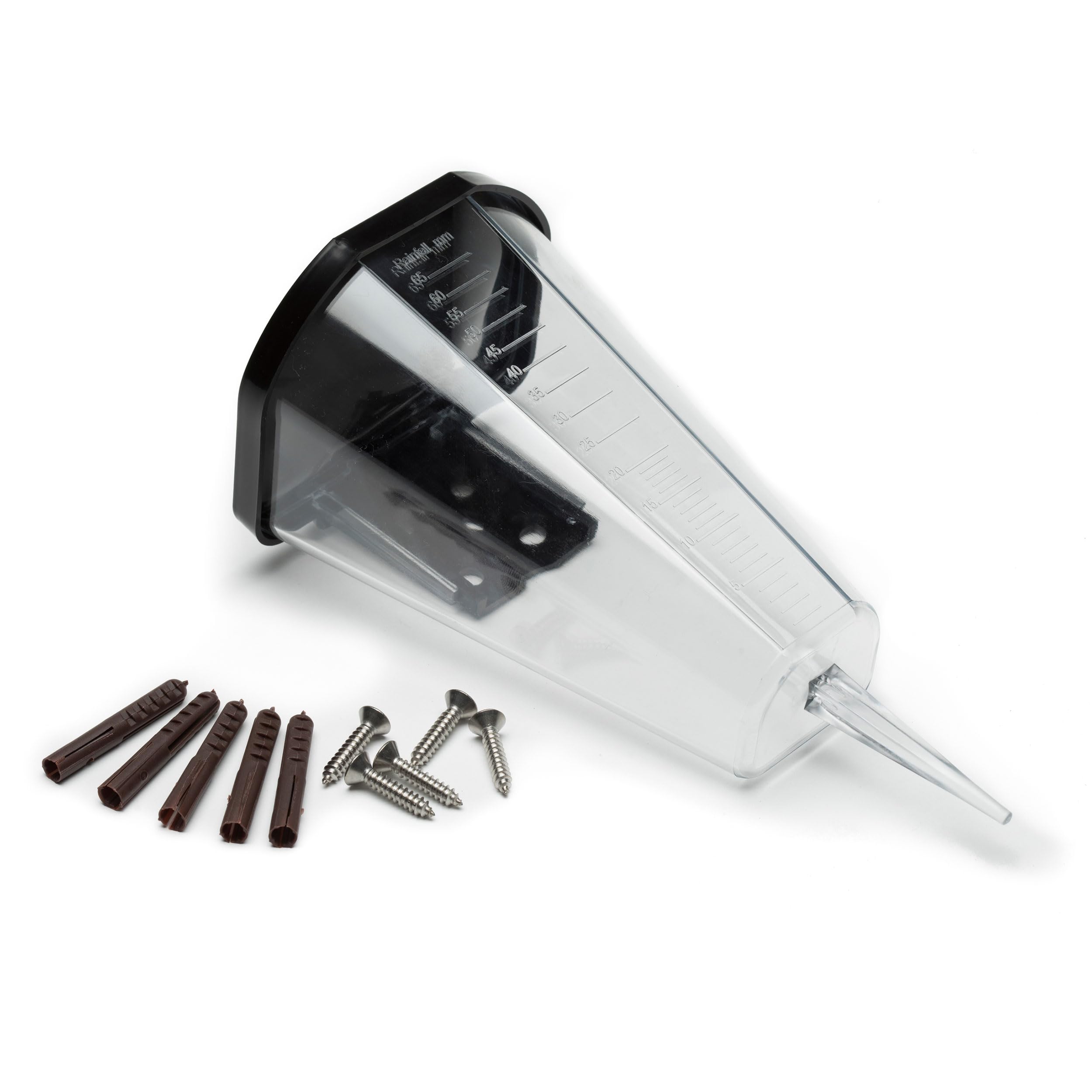 EarlyGrow Rain Gauge Outdoor Manual Analogue Rain Water Measurement Easy Read Meter Ground or Fence/Wall Mountable, Shatterproof, UV and Frost Resistant, Fixing Equipment Included