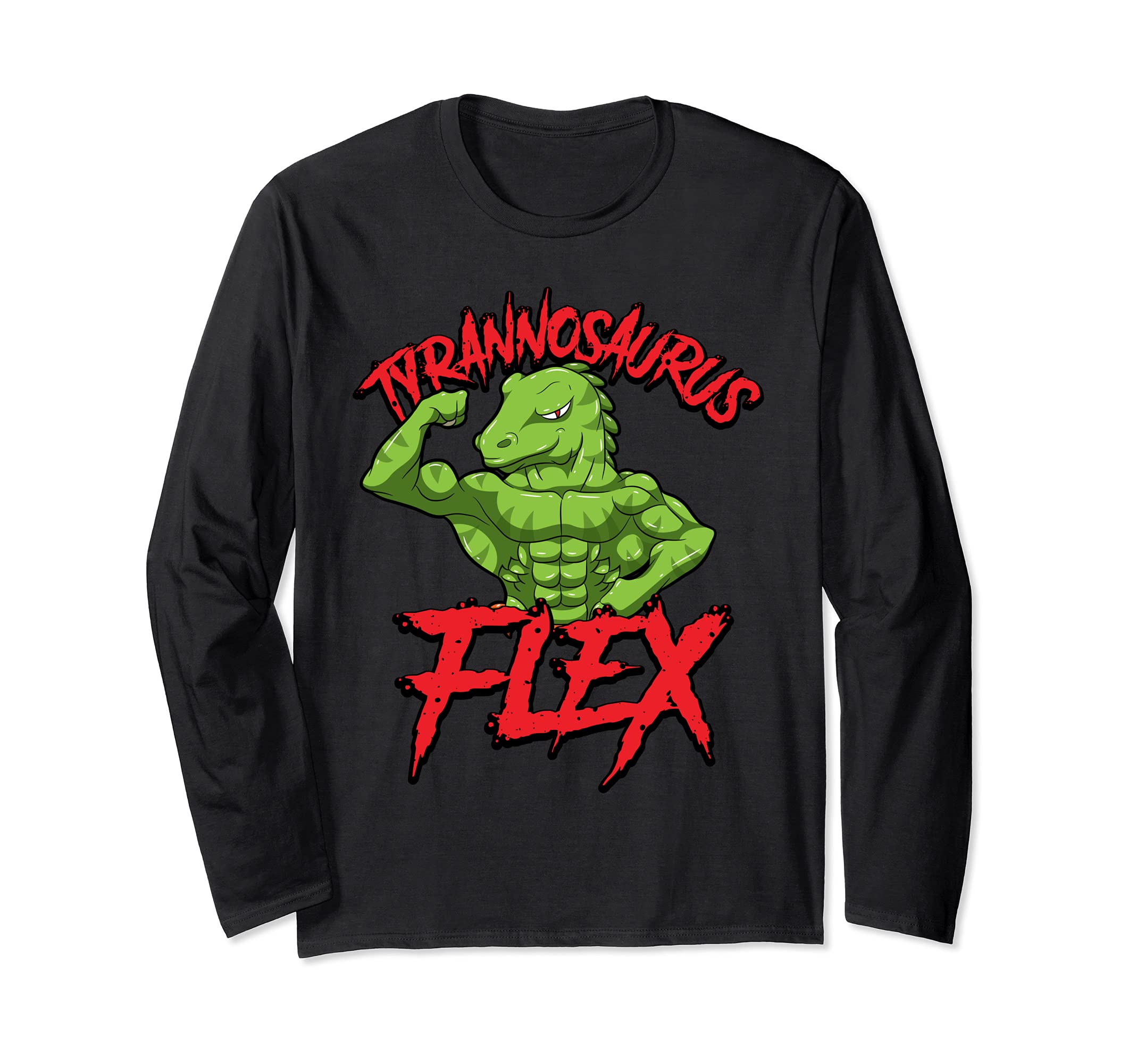 Tyrannosaurus Flex T-Rex Dinosaur Bodybuilder Sport Training Long Sleeve T-Shirt