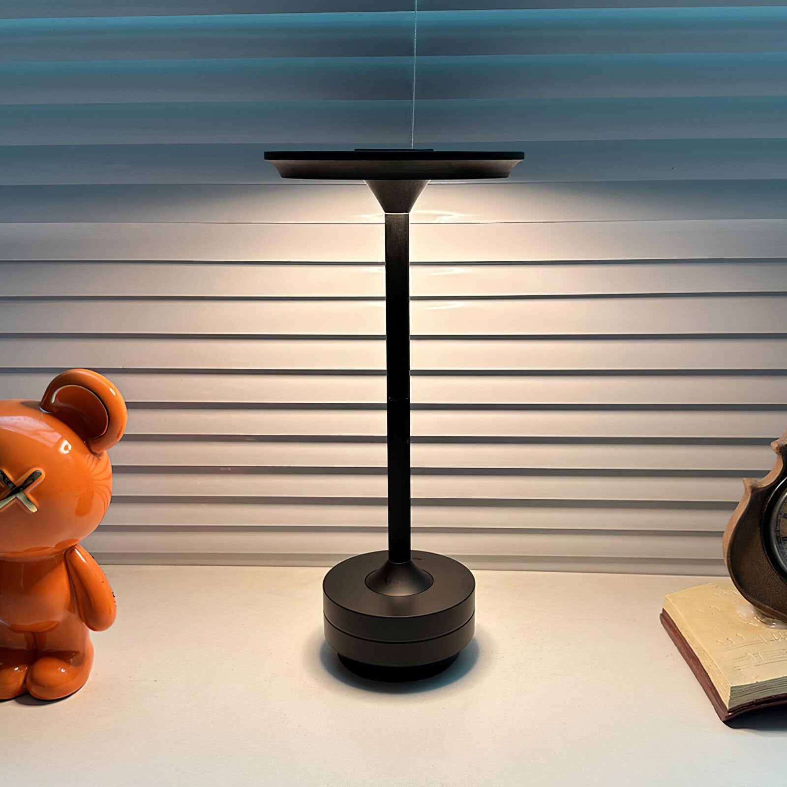 Kinberry Table Lamp Bedside Lamp Dimmable with Touch Control Cordless Rechargeable Table Light 3 Lighting Colors Brightness Adjustable Desk Light for Bedroom Decoration Gift